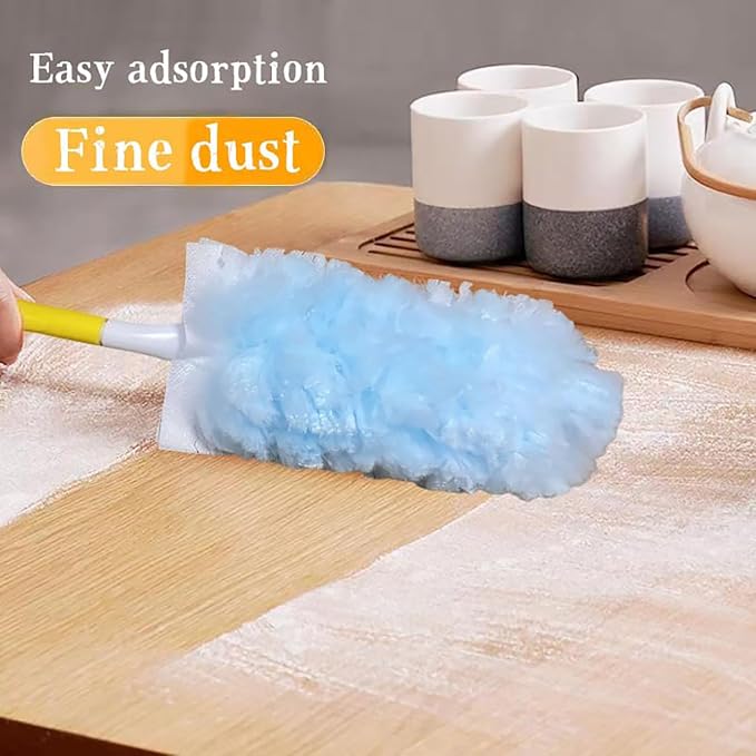 50 Count Duster Refills ，360° Heavy Duty Duster Refills Compatible with Swiffer Duster, Multisurface Heavy Duty Duster Replacements with 1 Short Handle and 1 Extenda Handle