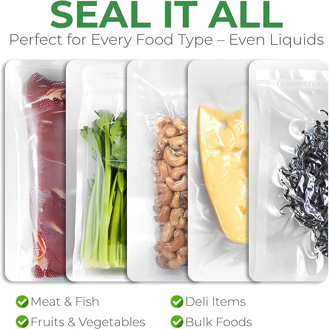 EconoHome Cordless Food Vacuum Sealer Machine - Rechargeable & Portable Sous Vide Vacuum Sealer with Built-In Cutter - Seals in 10 Seconds - 11.8" Width with 3 Sealing Modes & 1 Bag Roll 77" x 11"