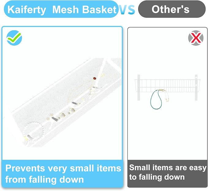 Kaiferty Over The Door Hooks Organizer,Over Door Hanger Towel Rack Mesh Basket with 12 Hooks,Back of Door Storage Organizer for Bedroom,Bathroom,Kitchen,Office(White)