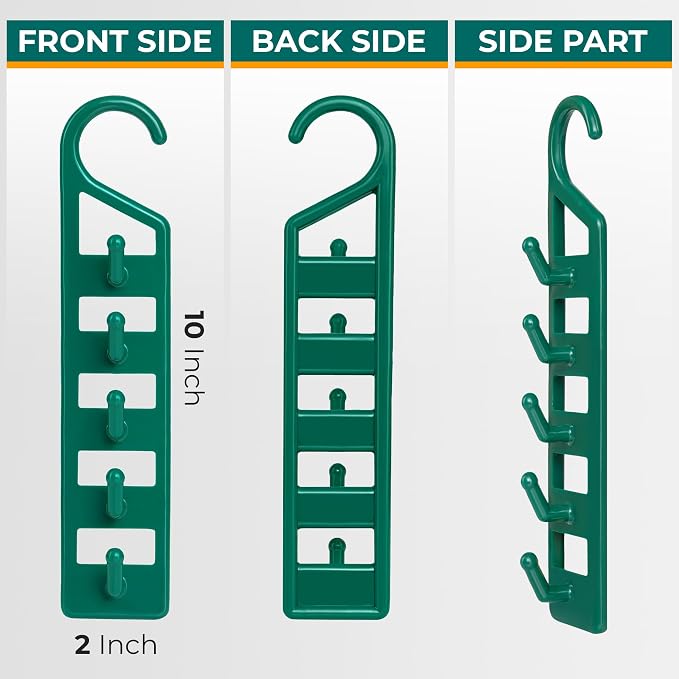 CraftyCrocodile Space Saving Hangers for Clothes - 8 in Pack, Heavy Duty Plastic, Multi Closet Space Savers for Shirts, Pants, Jeans, Sweaters - Hanger Organizer Space Saver