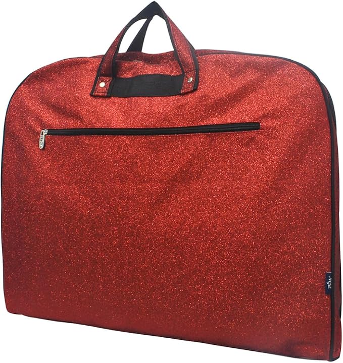 NGIL Glitter Travel Hanging Garment Bag (Glitter-Red) | Garment Bag for Girls, Cheer Travel Bag, Dance Competition Bag, Cheer Dance Competition, Beauty Pageant