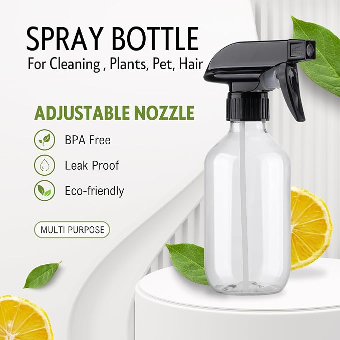 Spray Bottles 1 Packs-10 oz/300 ml Plastic Refillable Containers - BPA Free Fine Mist Small Spray Bottle with Adjustable Nozzle for Hair, Cooking, Cleaning, Plant