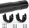 SUTINE Closet Rods for Hanging Clothes, 17 to 53 Inch Closet Rod, Heavy Duty Adjustable Clothes Hanging Bar Rod Matte Black Closet Poles for Wardrobes, Closet, Bathroom, Windows,1.3 Inch Diameter