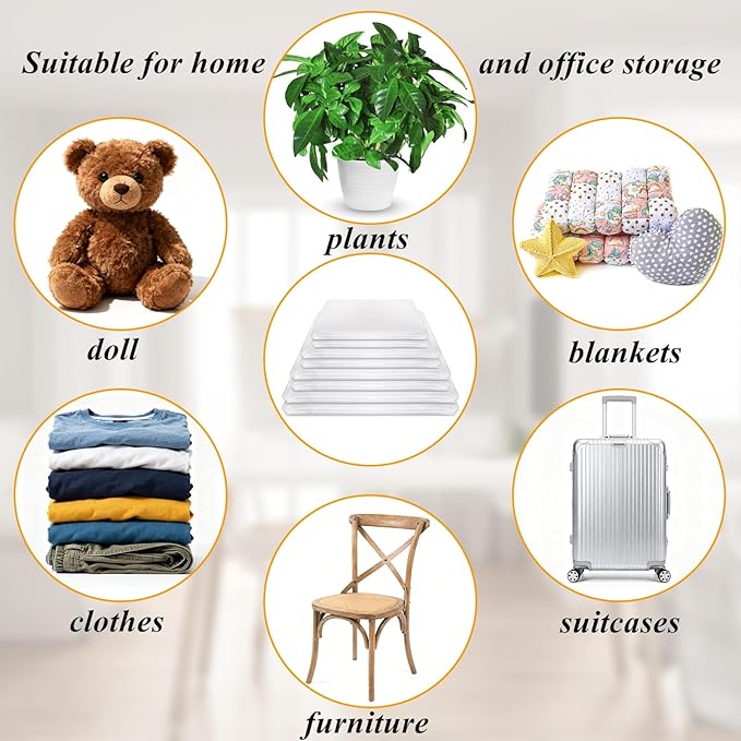 Tebery 20 Pcs Extra Large Plastic Storage Bags, Clear Dustproof Furniture Luggage Covers for Moving, Reusable Heavy Duty Storage Moving Bags for Chair Clothes Suitcase, 4 Size