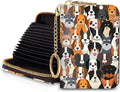 Blusabaca RFID Credit Card Holder Small Women Travel Wallet, Dog Puppy | Removable Keychain, Case with Zipper, Vegan PU Leather, Cash Coin Pocket, Business Accordion Purse, Ladies Female Gift