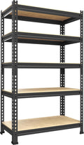 PrimeZone Storage Shelves 5 Tier Adjustable Garage Storage Shelving, Heavy Duty Metal Storage Utility Rack Organizer Shelf Unit for Warehouse Pantry Closet Kitchen Basement, 28" x 12" x 59", Black