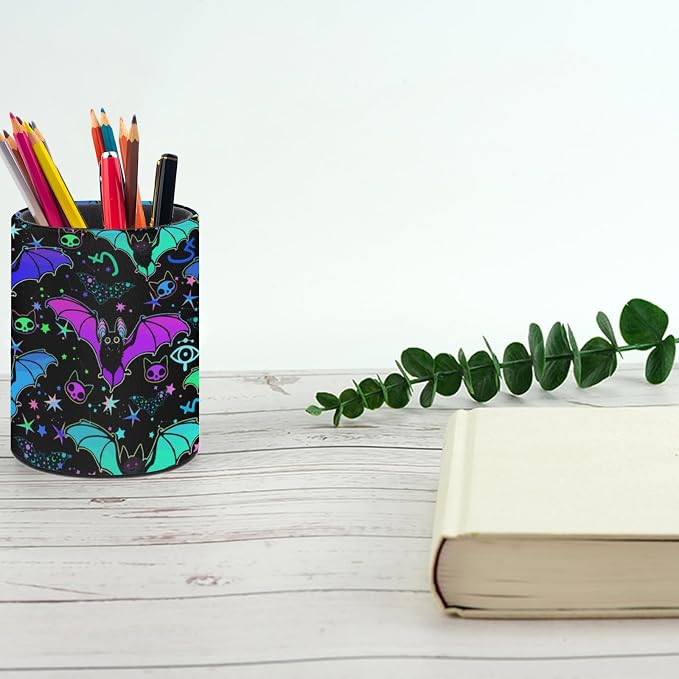 Magic Bat Pen Holder Pencil Cup for Desk Organizer | Cute Makeup Brush Holder PU Multifunctional Office Suppliesfor Decor Home Classroom School