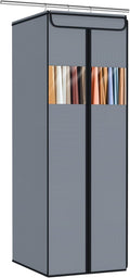 Zilink Garment Bags for Hanging Clothes 54" Hanging Storage Bags for Clothes with Clear Window Space Saving Garment Covers for Suits, Coats, Dresses, Grey