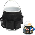 wuyaoyao 5 Gallon Bucket Tool Organizer, Multi-Purpose Car Wash Tools Organizer Bag with Mesh Pockets, Wash Tool Caddy, Cleaning Supplies Bucket Holder for Car, Home, Gardening, Fishing, Bag Only