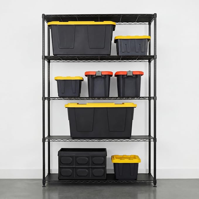 SafeRacks NSF 5-Tier Heavy Duty Steel Wire Shelves (48"x18"x72")