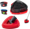 Mop Head Scrub Brush & Mop Base for O-Cedar RinseClean, Scrubber Attachment | Upgraded full bristles, no hollow center. Fits O-Cedar RinseClean spin mop. Fits ocedar mop base & spin mop scrub brush head