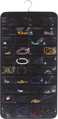 DIOMMELL 80 Pockets Hanging Jewelry Organizer for women, Storage Bag for Earrings Necklace Bracelet Ring accessory display holder box