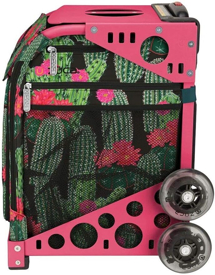ZUCA Desert Blossoms Sport Insert Bag and Pink Frame with Flashing Wheels