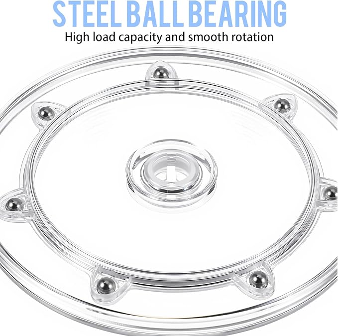 8PCS 6 Inch Lazy Susan, Round Acrylic Swivel Plate Organizer, 360° Rotating Turntable for Kitchen Spice Rack, Fridge, Pantry, Bathroom & Cabinet Storage