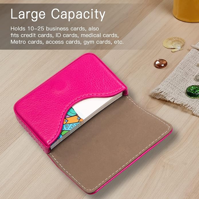 Padike Business Name Card Holder Luxury PU Leather,Business Name Card Holder Wallet Credit card ID Case/Holder For Men & Women - Keep Your Business Cards Clean