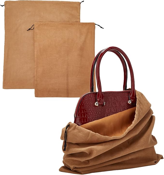 2 Piece Set Dust Cover Bags for Handbags,Purses,Shoes,and Boots | Protection Bag for Purse,Dust Resistant,Machine Washable & Reusable Storage Pouch,Travel Essentials for Women & Men