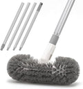Hoklnuse Deck Brush with 51" Long Handle 360° Cylindrical Scrub Cleaner Tool for Cleaning Boat Pool Bathroom Ground 120° Swivel Floor Scrubber for Tile Grout Patio Tub Spa Adjustable Pole