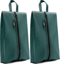 2 Pack Shoe Bags for Travel, Water-Resistant Organizers, Green | 100D Composite Nylon, Translucent Design, Large Capacity, Odor and Dust Protection For Gym, Soccer, Golf, Tennis, Baseball
