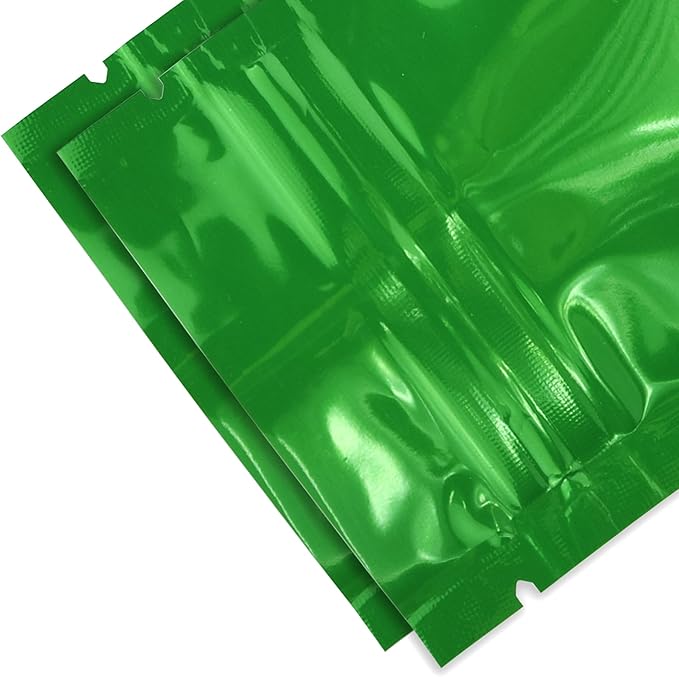 100PCS Customized Mylar Zipper Bags,Clear Front Resealable Packaging Pouches For Food Storage,Single Color Printing for Logo/Text/QR Code (Green, 6.5 * 9CM/2.6"*3.5"-100PCS-One Color Print)