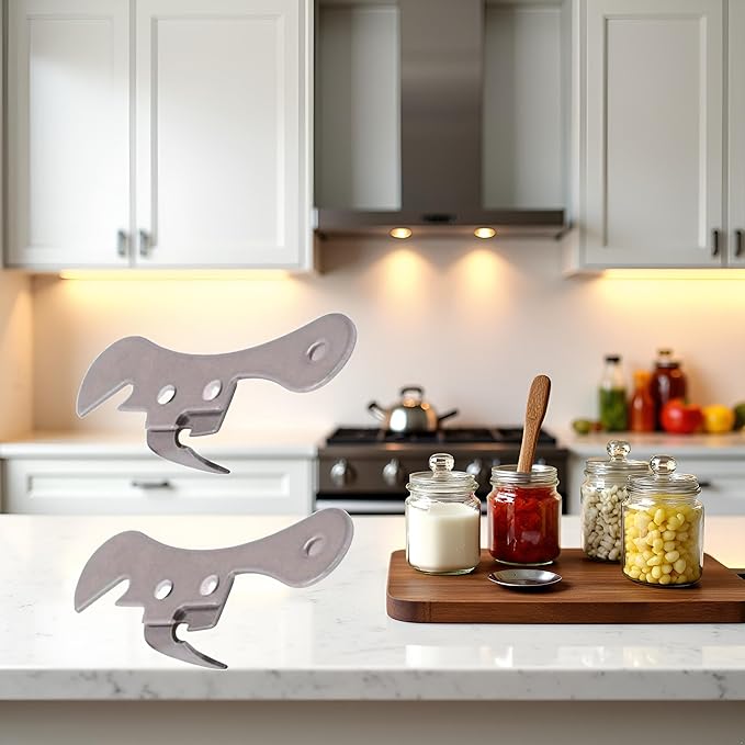 2Pcs Silver One Size Stainless Steel Can Opener Manual Can Opener Multifunctional Kitchen Accessories, Manual Can Openers