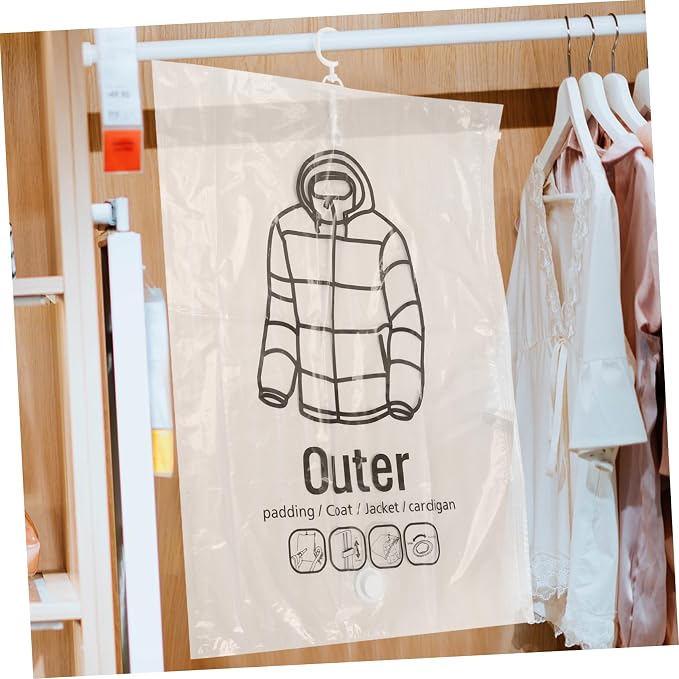 Garneck 2pcs Hanging Vacuum Storage Bags Compression Bags for Clothes Travel Vacuum Seal for Clothing Space Saver for Travel and Home Organization