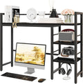 HavenlyYouth Desk Shelf, 38.6 Inch Wood Desk Organizer Shelf for Computer Monitor, Desk Hutch Storage, Desktop Shelf for Top of Desk, 3 Tier Desktop Bookshelf for Home Office Dorm, Black