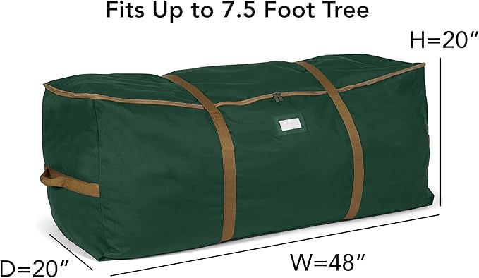 Covermates Keepsakes Christmas Tree Cinch Bag – Durable Polyester Tree Storage with Reinforced Handles & Built-In Cinch Straps – Trees, Lights & Holiday Décor, Green