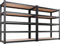Set of 2 46" W Garage Shelving-2050 lbs 5 Tier Storage Shelves,Adjustable Heavy Duty Metal Shelving Unit and Storage Large Rack,Utility Steel Shelf for Warehouse Industrial Pantry 71"x46"x18"