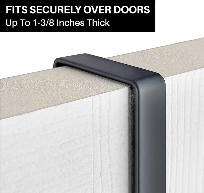 LYNK Professional® Home™ Over the Door Hooks - 14 Hook – Over the Door Coat Rack - Over the Door Hanger - Hanging Towels or Clothes - Bathroom, Bedroom, Laundry Room - Lifetime Ltd. Warranty, Black