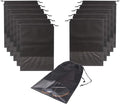 12PCS Travel Shoe Bags with Rope for Men and Women Large Shoes Pouch Storage Packing Organizers, Black