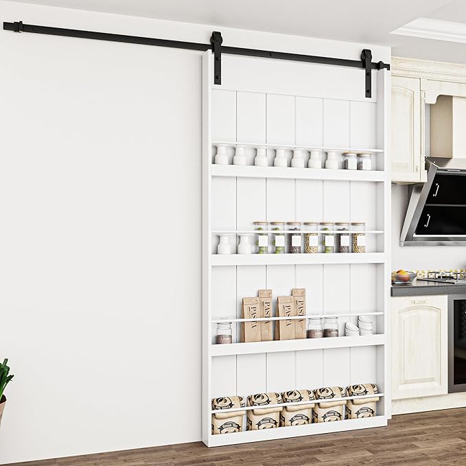 Sliding Barn Doors -Four Levels Bookshelf Style Design Installation Hardware Kit Included,42'' x 84''