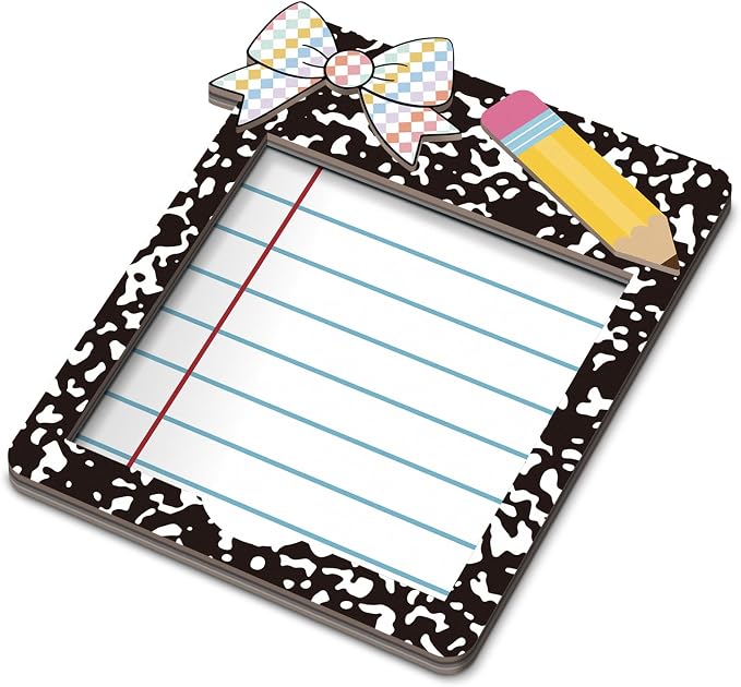 Gueevin Wooden Sticky Note Holder Pencil Composition Book Back to School Teacher Gift Sticky Note Dispenser 3 x 3 Inch for Office Desk Accessories for Classroom, No Pads Included