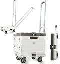 Wellmax Rolling Crate with Wheels, Foldable Utility Cart with Adjustable Handle, Silent Rolling Design, 132 lbs Load Capacity — Great for Teachers, Office, Groceries & Everyday Use