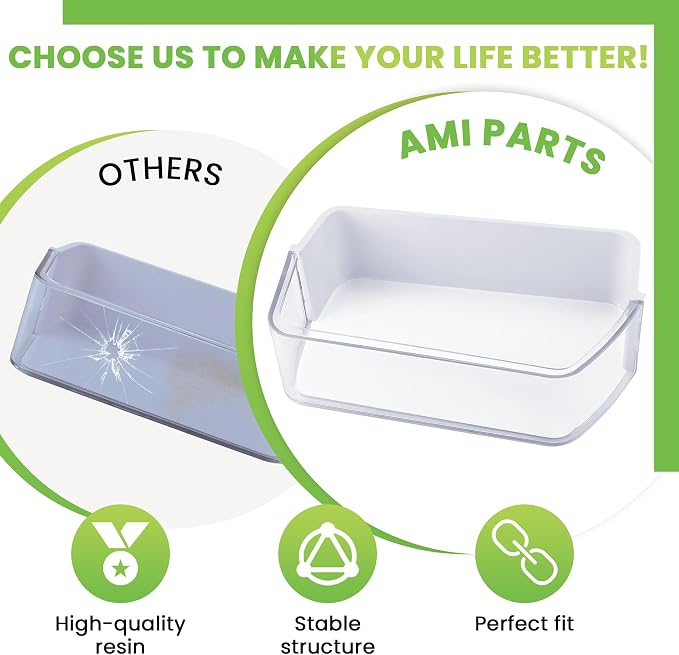 DA63-06963A DA97-12650A Door Shelf Bin (Right) for Sams-ung Refrigerator Door Shelf RF260beaesg RF260beaesr RF260beaeww RF263beaesr, Sam-sung Fridge Door Shelves by AMI PARTS