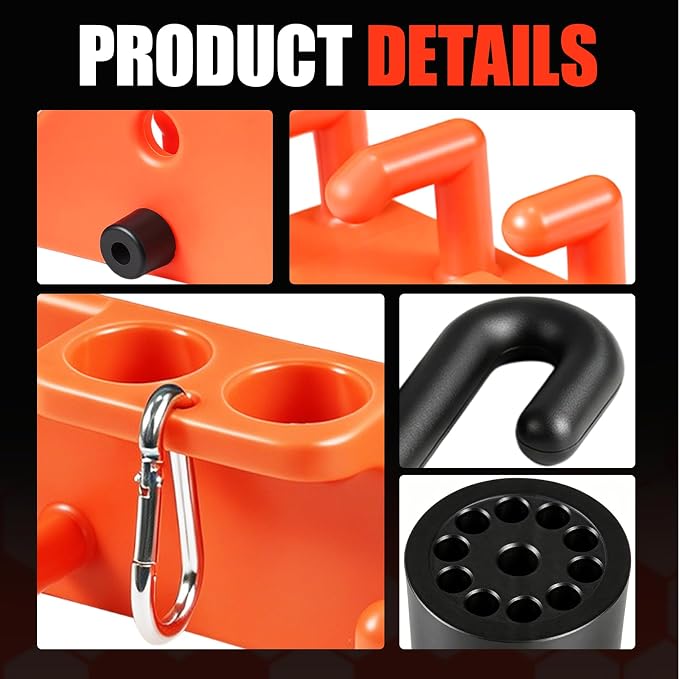Lineman Bucket Truck Tool Board Hook Organizer,4 Mount Hooks (2×3" & 2×2") | For Aerial Basket Work,4 Multi-Size Mount Hooks (2×3" & 2×2"), Heavy Duty Weatherproof Polypropylene Tool Storage Rack