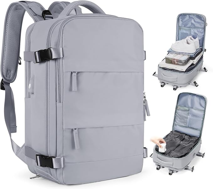 coofay Vacuum Backpack Travel with Pump Vacpack Travel Backpack with Vacuum System Mochila de Viaje Compresion al Vacio Easyvacpack Airbag Backpacks for Traveling Carry on Luggage