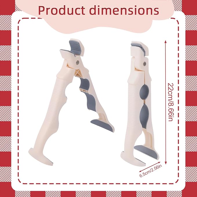 Penitue 2pcs 3-in-1 Hot Plate Grippers, Premium Non-Slip Kitchen Anti-Scalding Clips High Temperature Resistant Kitchen Dish Tongs Holder for Bowl & Plate Lifter and Can Opening (White)