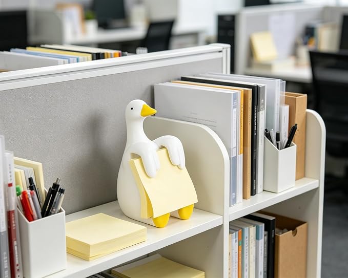 Silly Goose Pop-Up Sticky Note Dispenser for 3 x 3 in Notes, Yellow | Includes 100 sheets; handmade resin decor for office, home or classroom; gift for teachers, coworkers and goose lovers
