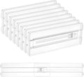 Vtopmart 8 Pack Drawer Dividers for Clothes, 4" High 13"-22" Adjustable Expandable Dresser Drawer Organizer, Clear Plastic Separators for Dresser, Baby Clothing, Underwear, Cosmetic, Toiletries