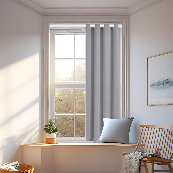 Tension Rods for Windows 28 to 48 Inch 2 Pack Spring Curtain Rods No Drilling White Tension Rod Adjustable Curtain Rods Expandable Pressure Spring Tension Rod for Closet, Doorway