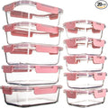 UMEIED 10 Pack Glass Food Storage Containers with Lids Leakproof, Airtight Glass Meal Prep Containers For Lunch, On The Go, Leftover, Dishwasher Safe