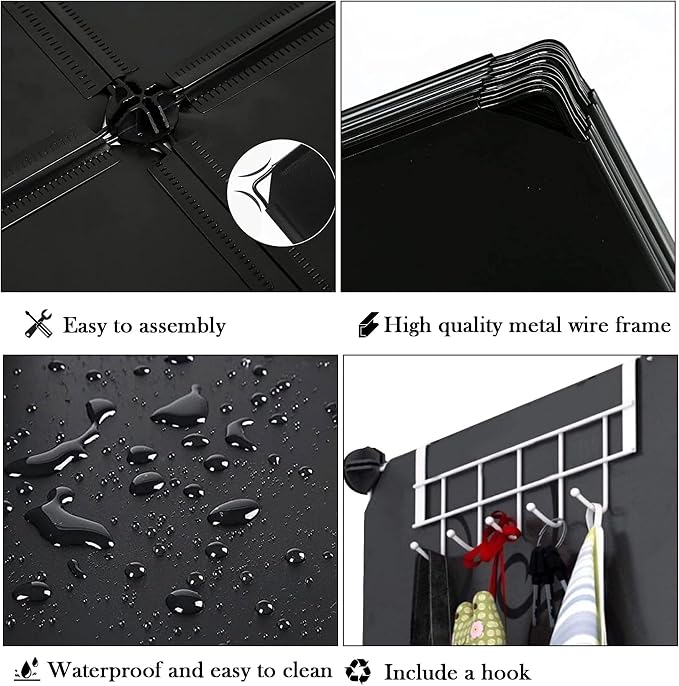 AWTATOS Closet Organizer 6 Cube Storage Shelves Portable Closet Clothes Organizers and Storage Stackable Cubby Shelving for Closet Bedroom Living Room Office Black