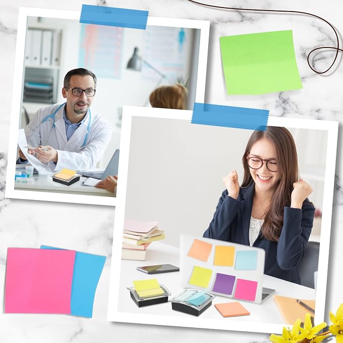 Pop Up Sticky Note Dispenser, 27 Pcs 3x3 in Self Stick Pads, Black | Post Note Holder, Desk Organizer, 50 Sheets Per Pad, School Office Home