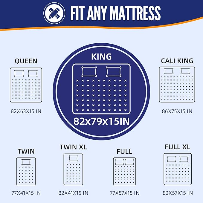 BAGAIL Mattress Bags for Moving, Mattress Covers with Heavy Duty Handles, Reusable Mattress Storage Bag for Moving Supplies(Navy, King)