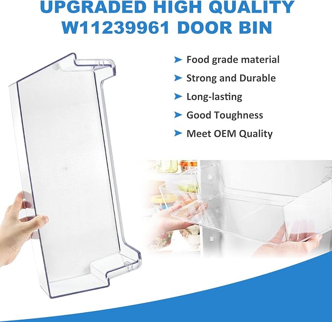 2 Pack UPGRADED W11239961 Door Shelf Bin Compatible with Whirlpool WRS321SDH WRS311SDH WRS325SDH Refrigerator, Replaces W10900538 AP6333410 PS12578777