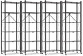 ALANNG 73.6 Inch Folding Bookshelf, 6 Tier Metal Bookcase and Bookshelves | Tall Shelves for Living Room Office Bedroom, Heavy Duty Book Shelve Free Standing Open (Black, 4PACK)