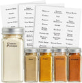Talented Kitchen Spice Labels Stickers for Jars & Lids - 125-Pack Black Rectangular 1.57 x 0.47 in - Pre-Made & Blank Herb, Seasoning & Spice Jar Labels - Waterproof Adhesive for Kitchen Organization