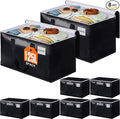 BlissTotes Moving Bags, Heavy Duty Moving Boxes with Zippers Top and Sturdy Handles, Storage Bags for Space Saving and Packing, Collapsible Moving Supplies, Storage Totes (125L, 8-Pack, Black)