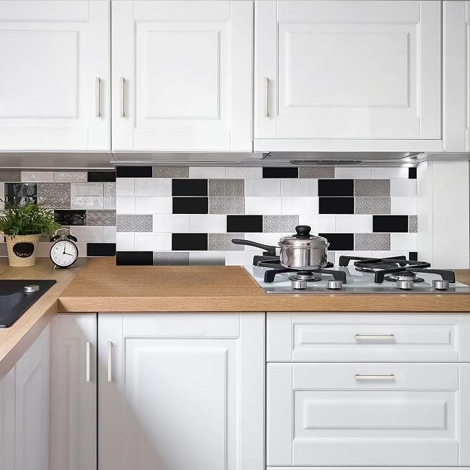Ravinte Brushed Nickel Square Cabinet Handles Drawer Pulls,5 Inch,60 Pack | Screws Included, Stainless Steel, Square Bar Grip, Easy Install, Kitchen Cabinet Hardware, For Cupboards, Drawers, Dressers
