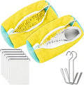 9PCS Shoes Washing Machine Bag Kit,Include Reusable 2PCS Washing Shoes Bag,5PCS Clear Waterproof Travel Shoes Bags（15.7 * 11.8'') and 2PCS Drying Racks,Laundry Shoes Bag for Sneakers and Canvas Shoes